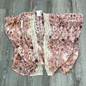 BCBGeneration Floral Lace Kimono